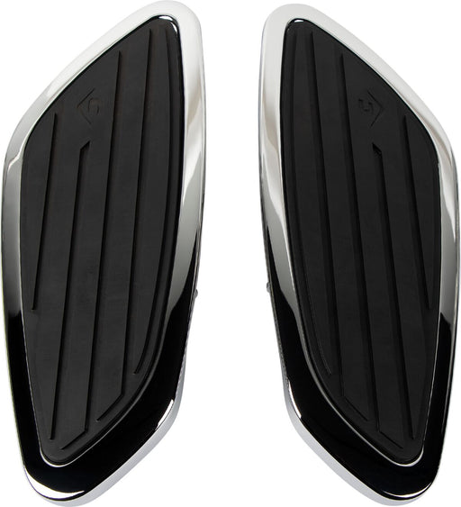 Cobra Swept Floorboard Kit Black Chrome Rubber Steel