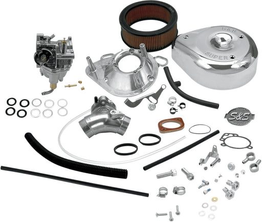 S&S Cycle Super E Carburetor Kit with Manifold Chrome Natural Silver