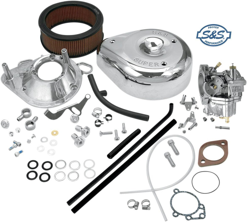 S&S Cycle Super E Carburetor Kit without Manifold Chrome Silver