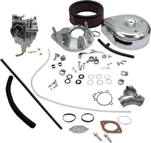 S&S Cycle Super E Carburetor Kit with Manifold Chrome Natural Silver