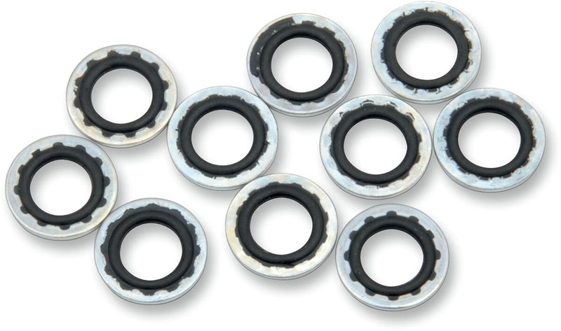 Drag Specialties Banjo Bolt Sealing Washers Silver 10 mm (3/8") Aluminium 10 Pack - 348014