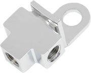 Drag Specialties Brake Line T-Junction Fitting Chrome Rear Junction Block Stainless Steel - 71279