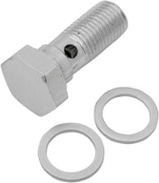 Drag Specialties Universal Chrome Steel Banjo Bolt Silver Standard Single