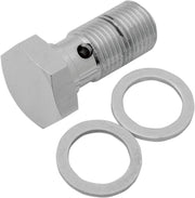 Drag Specialties Universal Chrome Steel Banjo Bolt Silver Standard Single
