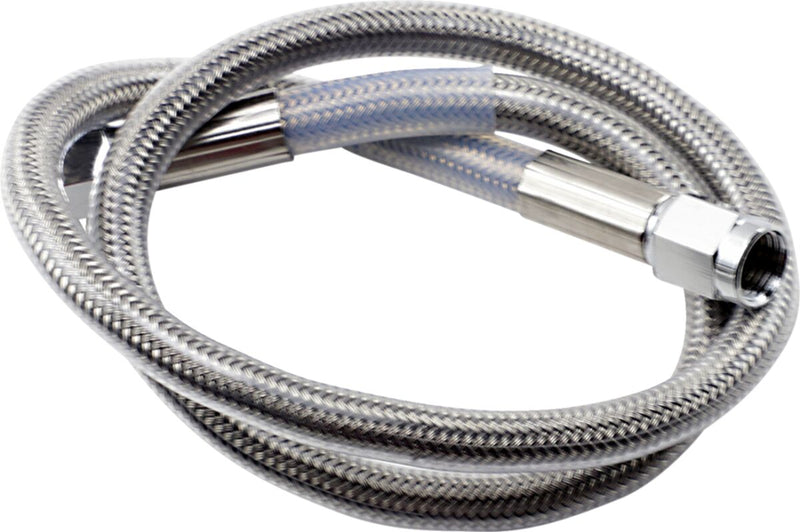 Drag Specialties Universal Brake Line Clear-Coated Silver Front Rear Stainless Steel - 823