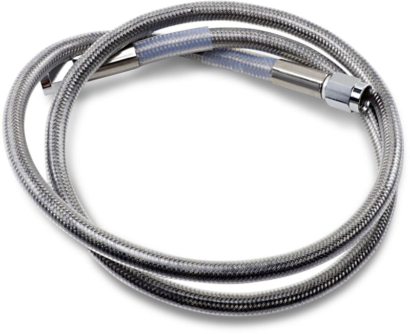 Drag Specialties Universal Brake Line Clear-Coated Silver Front Rear Stainless Steel