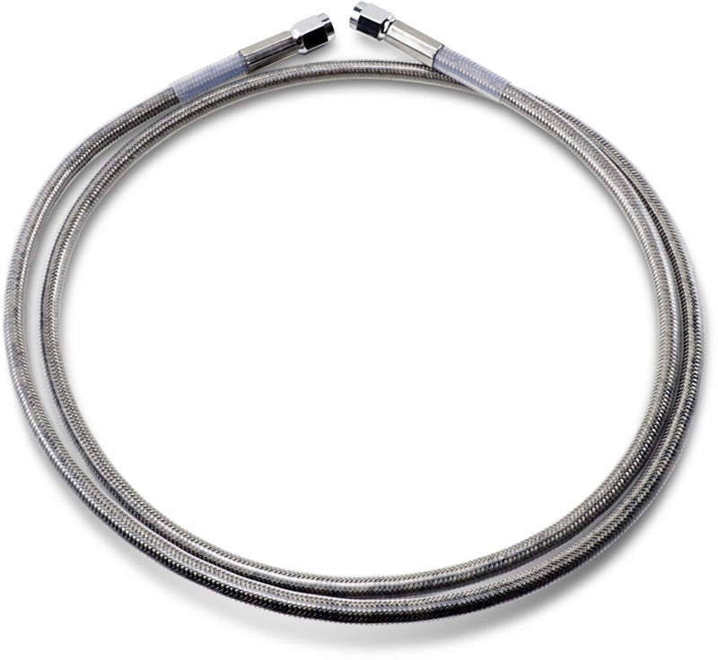 Drag Specialties Universal Brake Line Clear-Coated Silver Front Rear Stainless Steel