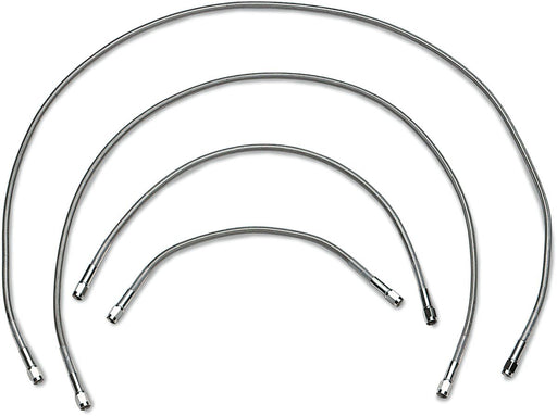 Drag Specialties Universal Brake Line Clear-Coated Silver Front Rear Stainless Steel
