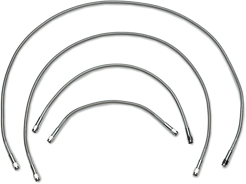 Drag Specialties Universal Brake Line Clear-Coated Silver Front Rear Stainless Steel - 856