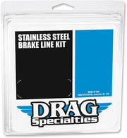 Drag Specialties Universal Brake Line Clear-Coated Silver Front Rear Stainless Steel - 856