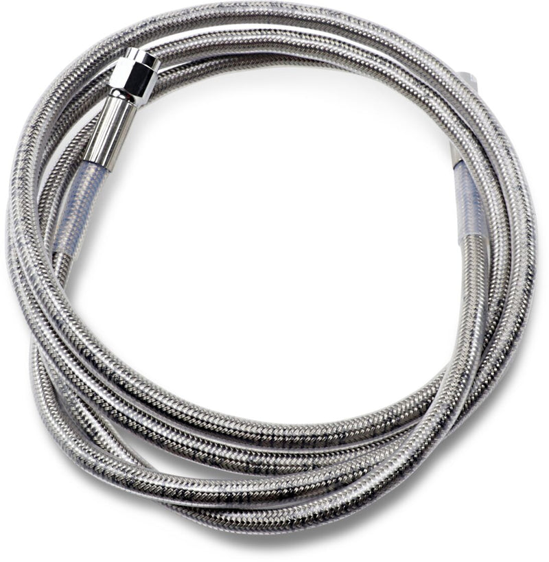 Drag Specialties Universal Brake Line Clear-Coated Silver Front Rear Stainless Steel - 866