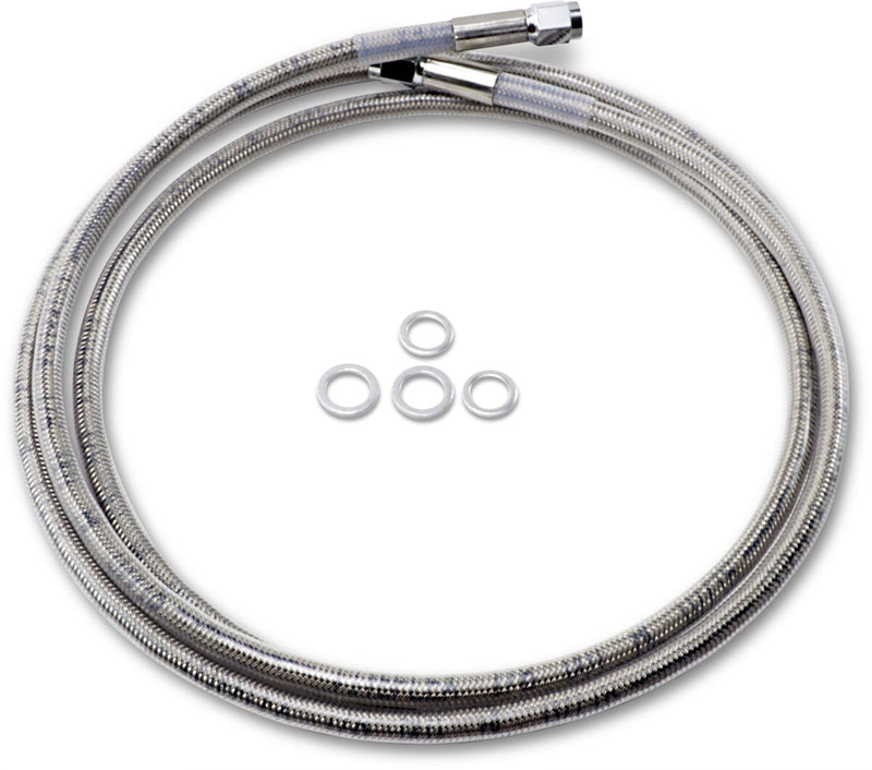 Drag Specialties Universal Brake Line Clear-Coated Silver Front Rear Stainless Steel
