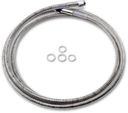 Drag Specialties Universal Brake Line Clear-Coated Silver Front Rear Stainless Steel - 874