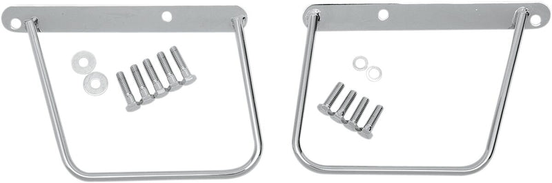 Drag Specialties Chrome Saddlebag Support Brackets Silver Left Right Steel Pair