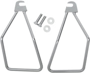 Drag Specialties Universal Saddlebag Hard Mount Kit Saddlebag Support Chrome Silver Steel Pair - 77-0029