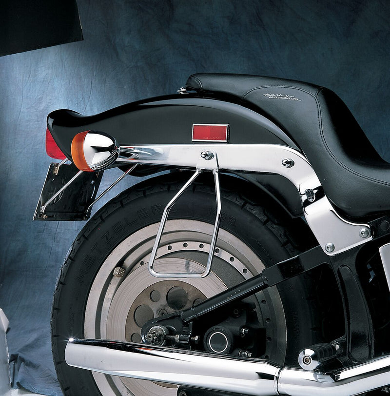 Drag Specialties Universal Saddlebag Hard Mount Kit Saddlebag Support Chrome Silver Steel Pair - 77-0029