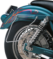 Drag Specialties Chrome Saddlebag Support Brackets Silver Left Right Steel Pair - 77-0040DS