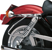 Drag Specialties Chrome Saddlebag Support Brackets Silver Left Right Steel Pair - 77-0045NU