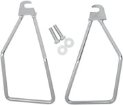 Drag Specialties Chrome Saddlebag Support Brackets Silver Left Right Steel Pair