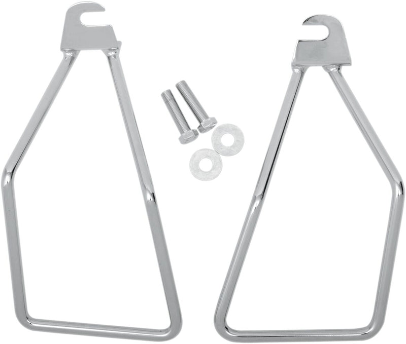 Drag Specialties Chrome Saddlebag Support Brackets Silver Left Right Steel Pair
