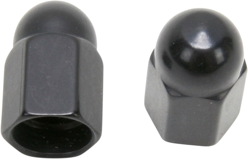 Barnett Custom Valve Stem Cap Anodised Black Aluminium Pair