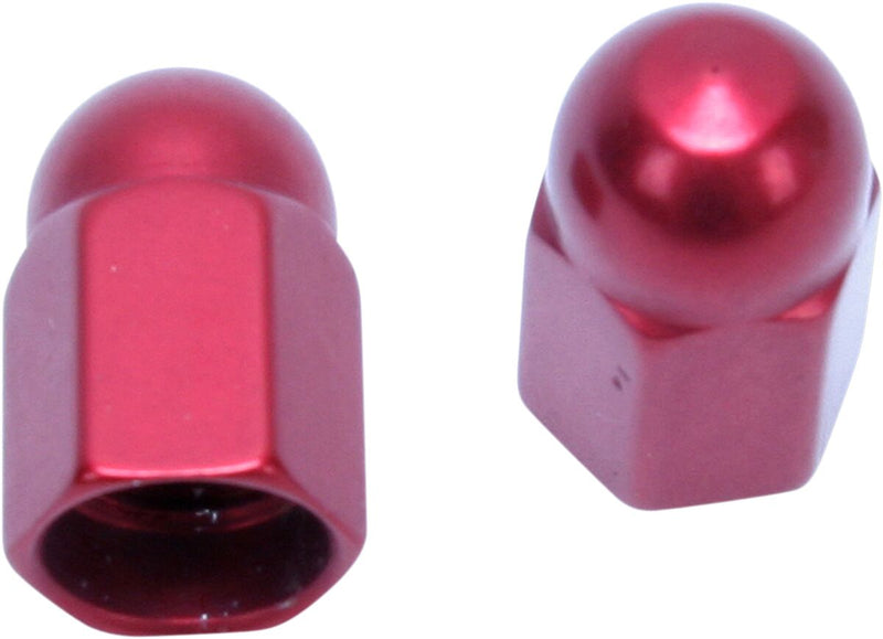 Barnett Custom Valve Stem Cap Anodised Red Aluminium Pair