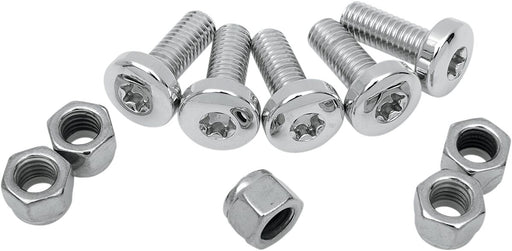 Colony Rotor, Sprocket and Belt Mounting Hardware Kit Chrome Polished Silver Button-Head Torx Brake Rotor