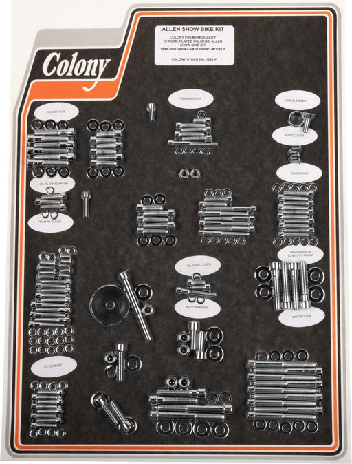 Colony Complete Motor Bolt Kit Chrome Polished Silver Socket-Head Steel