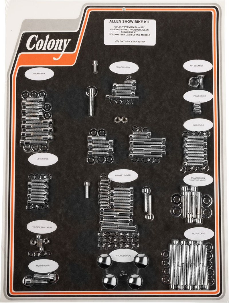Colony Complete Motor Bolt Kit Chrome Polished Silver Socket-Head Steel