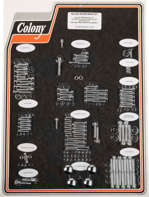 Colony Complete Motor Bolt Kit Chrome Polished Silver Socket-Head Steel