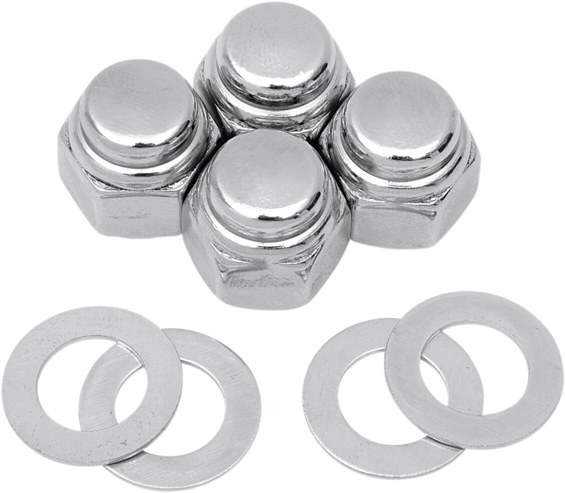 Colony Chrome Cap Nut Kit Silver Hex with Washer Rocker Shaft End
