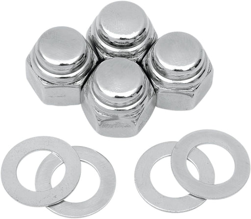 Colony Chrome Cap Nut Kit Silver Hex with Washer Rocker Shaft End