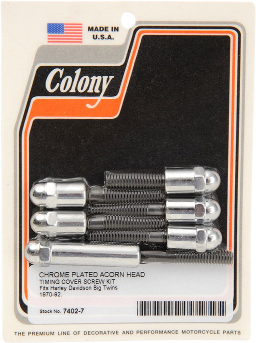 Colony Cam Cover Acorn Screw Kit Chrome Silver