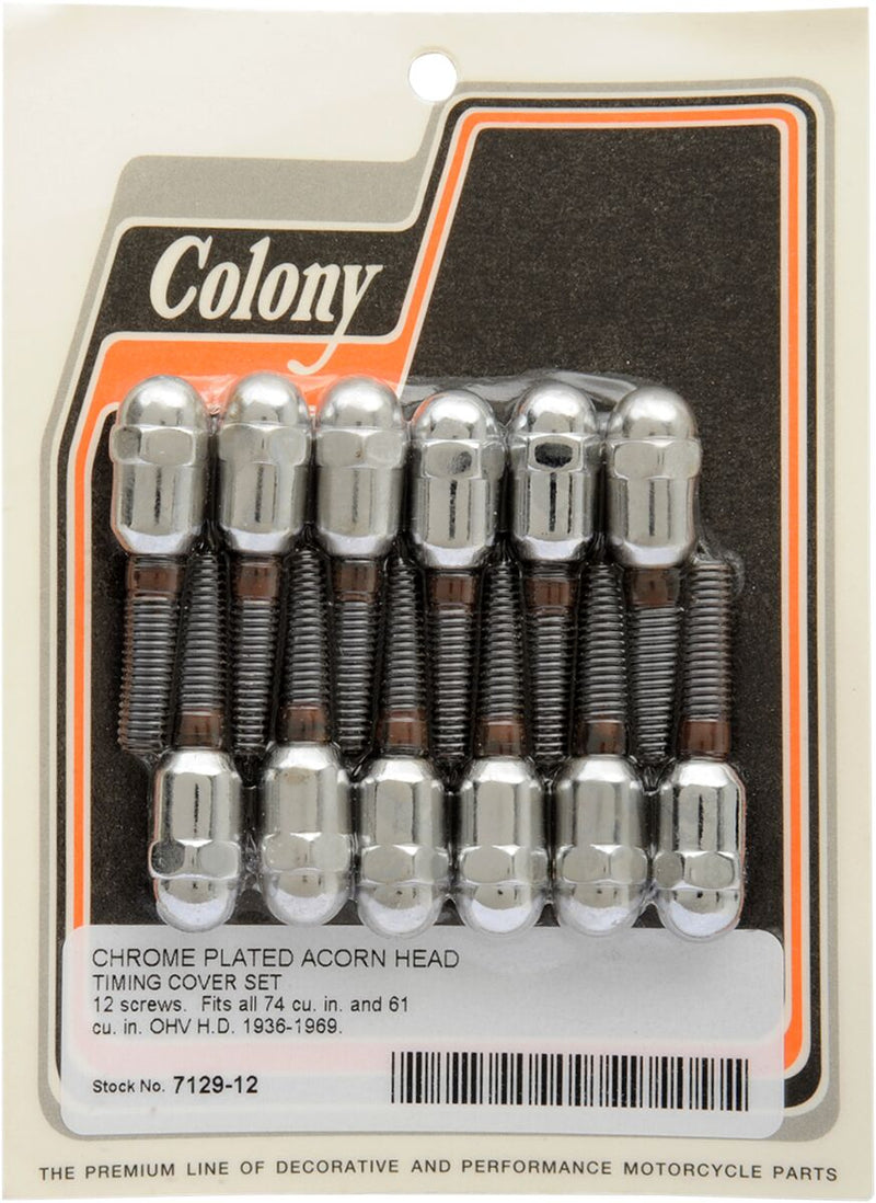 Colony Cam Cover Acorn Screw Kit Chrome Silver