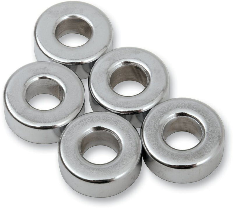 Drag Specialties Replacement Spacers Silver Smooth Steel 5 Pack - MPB502