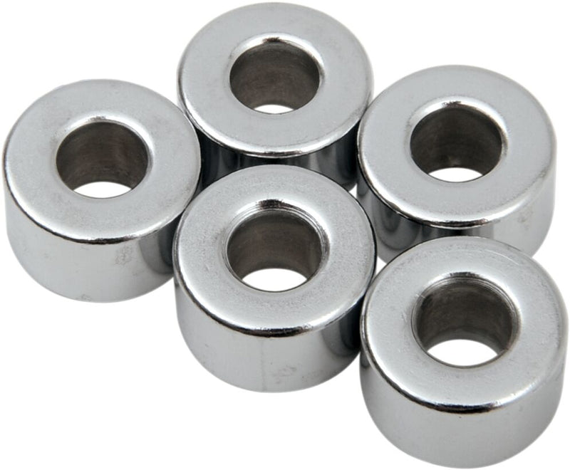 Drag Specialties Replacement Spacers Silver Smooth Steel 5 Pack