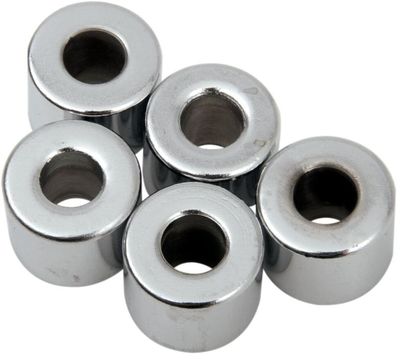 Drag Specialties Replacement Spacers Silver Smooth Steel 5 Pack