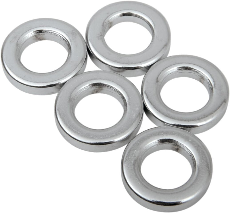 Drag Specialties Replacement Spacers Silver Smooth Steel 5 Pack - MPB507