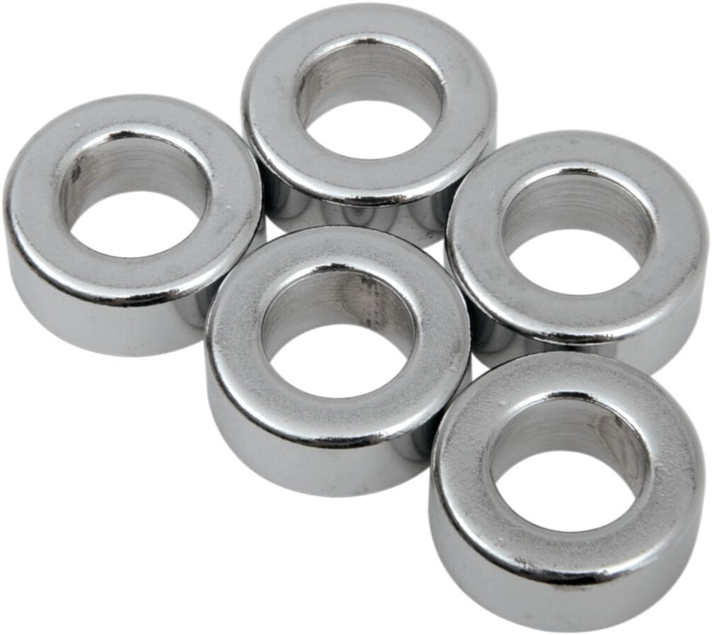 Drag Specialties Replacement Spacers Silver Smooth Steel 5 Pack