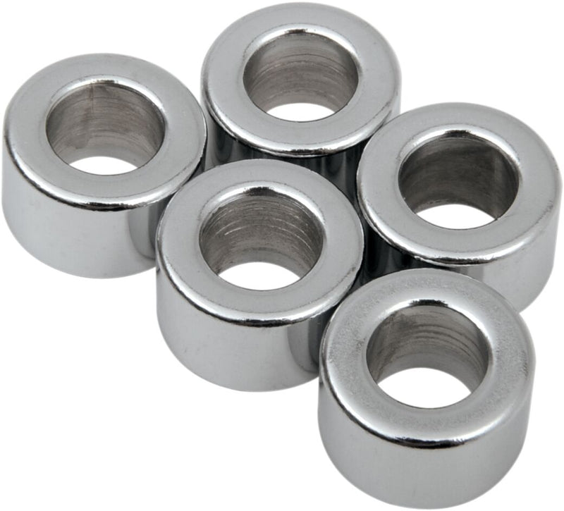 Drag Specialties Replacement Spacers Silver Smooth Steel 5 Pack