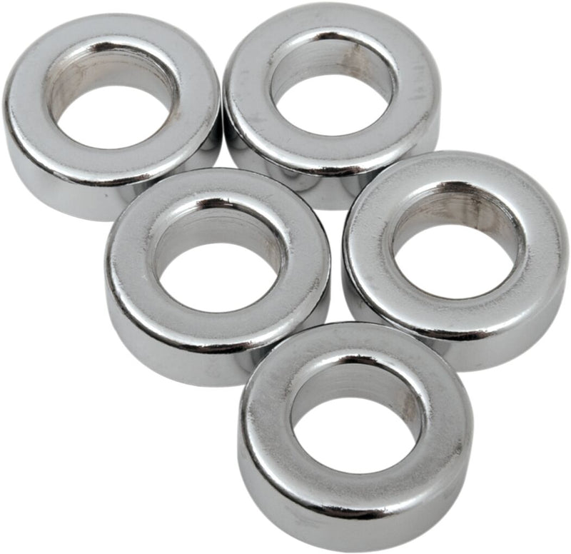 Drag Specialties Replacement Spacers Silver Smooth Steel 5 Pack