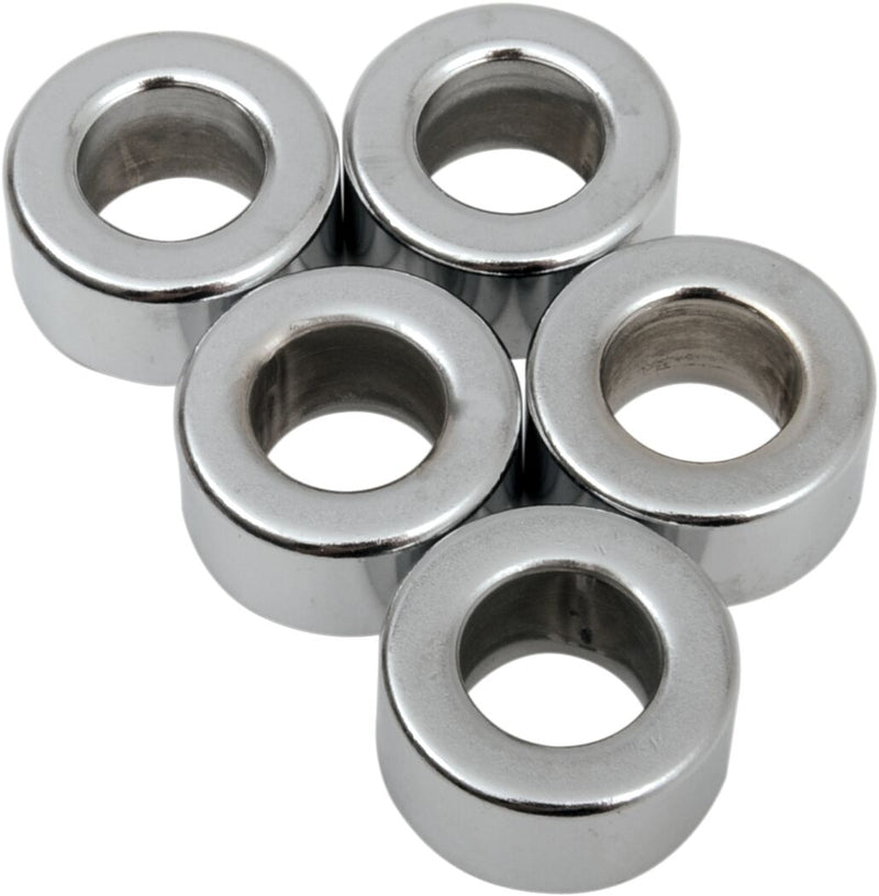 Drag Specialties Replacement Spacers Silver Smooth Steel 5 Pack