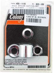 Colony Axle Spacer/Nut Kit Chrome Silver Front