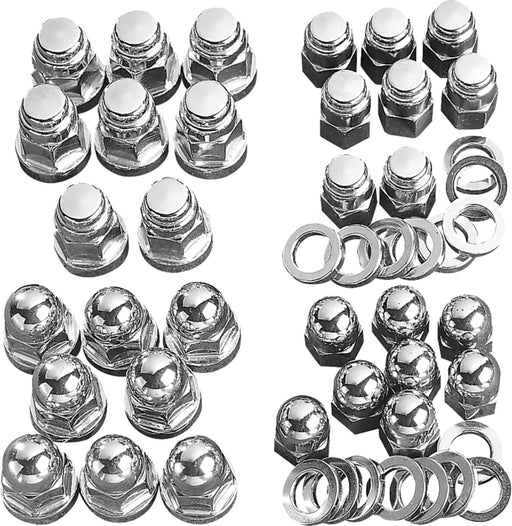 Drag Specialties Acorn Hardware Kits Chrome Silver Bolt Head Bolt Set