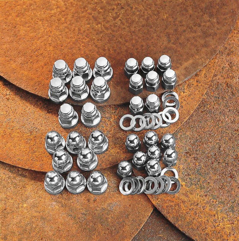 Drag Specialties Acorn Hardware Kits Chrome Silver Bolt Head Bolt Set