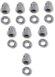 Drag Specialties Acorn Hardware Kits Chrome Silver Cylinder Base Nut Set