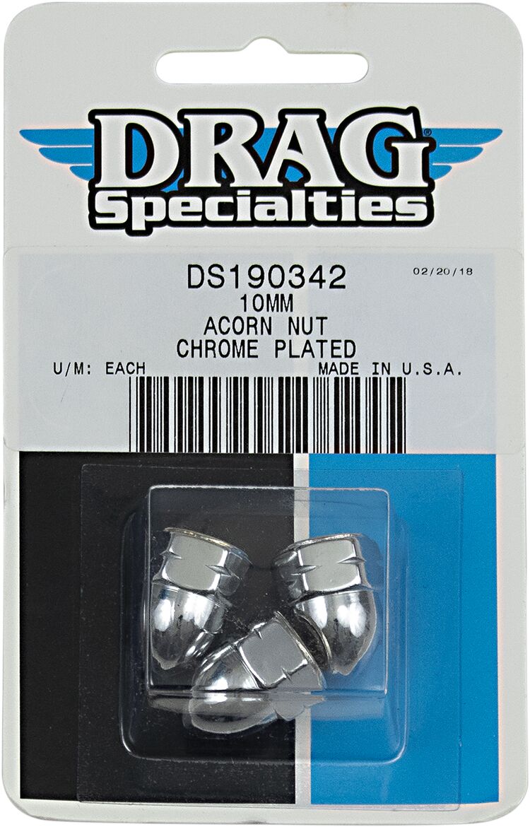 Drag Specialties Chrome Ware Nuts Silver Acorn Multi Functional 3 Pack - MBP1210
