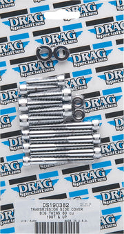 Drag Specialties Transmission Side Cover Bolt Set Chrome Silver Knurled Socket-Head - MK344