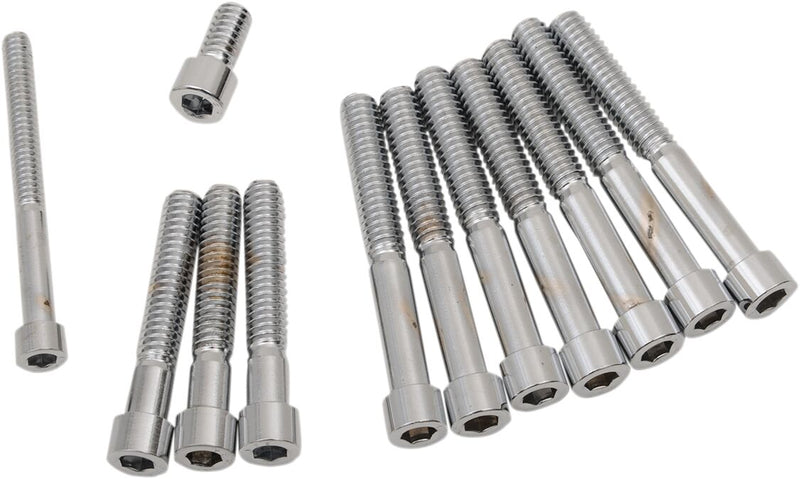 Drag Specialties Primary Cover Only Bolt Kit Chrome Silver Smooth Socket-Head - MK346S