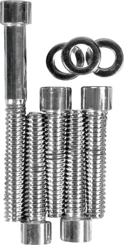 Drag Specialties Transmission Top Cover Bolt Set Chrome Silver Knurled Socket-Head